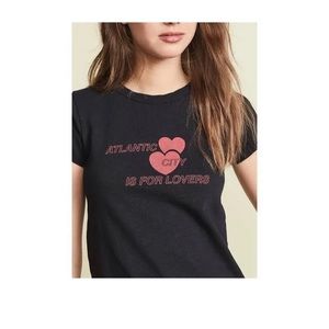 Rag & Bone Black and Red Atlantic City is for Lovers Graphic Tee